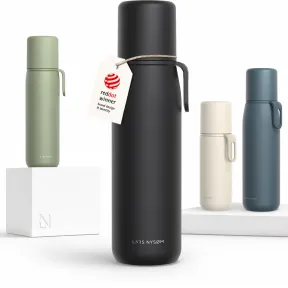 Botella Térmica de Acero Inoxidable 1000ml con Taza y Correa
