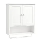 Mueble Colgante para Baño Rústico con Barra para Toallas
