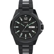 Reloj de acero inoxidable negro Timex Trend 44 mm