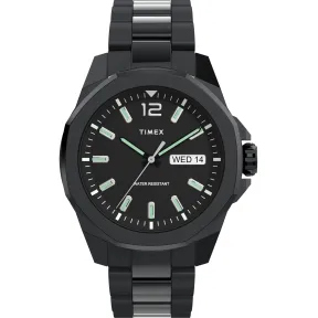 Reloj de acero inoxidable negro Timex Trend 44 mm