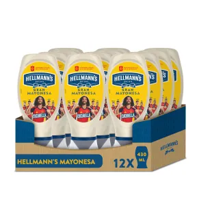 Mayonesa Hellmann's Sin Lactosa y Gluten 430ml Bocabajo