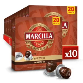 Cápsulas Marcilla Intenso - Pack 10 - 200 Unidades Qumir