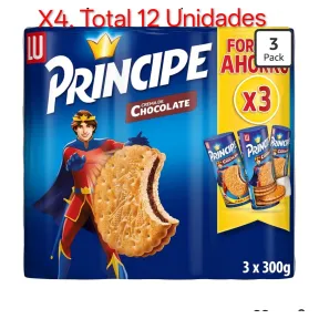 Galletas Príncipe Original de Chocolate, Pack 3 x 300g