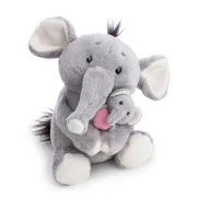 Elefanta de peluche beige, 20 cm, suave y abrazable