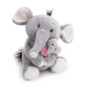 Elefanta de peluche beige, 20 cm, suave y abrazable