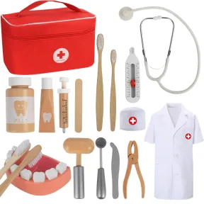 Maletín de Médico Juguete con Estetoscopio Real y Accesorios