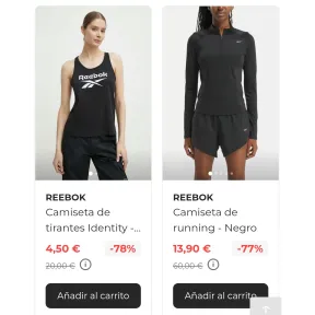Camisetas para Mujer Reebok: ¡Descuentos de hasta el 89%!