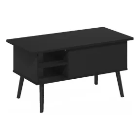 Mesa Elevable de Centro con Compartimento Oculto y Patas de Madera