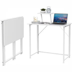 Mesa Plegable para Ordenador y Estudio en Casa, Sin Ensamblaje