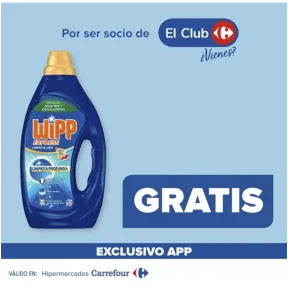 Detergente líquido Wipp 20 dosis gratis en compras > 50€