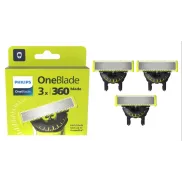 Cuchillas OneBlade 360 Philips Pack X3 para Afeitar y Recortar