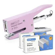 Grapadora de Tenaza Rapesco 1356A Porpoise Rosa, 45 Hojas.