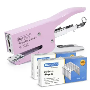 Grapadora de Tenaza Rapesco 1356A Porpoise Rosa, 45 Hojas.