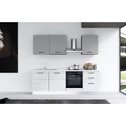 Cocina gris claro y madera GILDA 2.0 izquierda 240cm