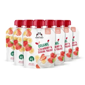 Yogur ecológico Mama Bear con fresa, plátano y zanahoria