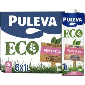 Leche ecológica desnatada Puleva 6x 1L