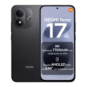 Smartphone 5G REDMI Note 17, 6+256GB, Negro, 7700mAh