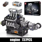 Construcción de V8: Bloques de 737 Piezas para Motor
