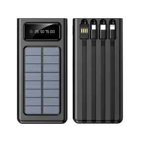 Gran Capacidad de Power Bank Solar con Linterna y Cables