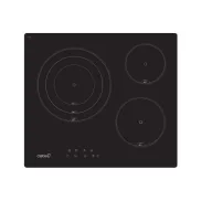 Placa vitrocerámica Cata TT 6003, 3 zonas, 56 cm, negro