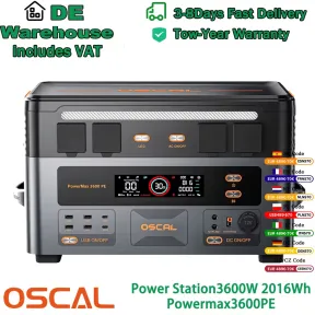Energia PowerMax 3600PE: Estación OSCAL 2016Wh 3600W