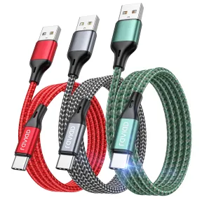 Cable USB C RAVIAD Carga Rápida 2M - 3 Pack