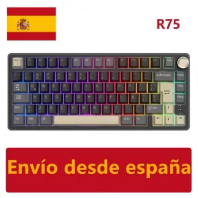 Teclado Gaming R75 RGB Hot-Swap, Switch Silver, PBT, ISO-ES