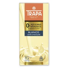 Chocolate Blanco Sin Gluten 90 g | TRAPA 0% Azúcares Añadidos