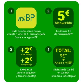 Registrate en BP y recibe 5€ en Carburante (nuevos usuarios)