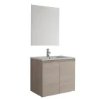 Mueble con lavabo y espejo para baño elegante