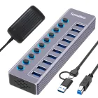 Hub USB de 10 entradas, aplica cupón del 5%
