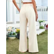 Pantalones de verano casuales de lino para mujer, cómodos y fluidos.