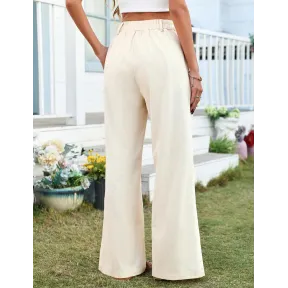 Pantalones de verano casuales de lino para mujer, cómodos y fluidos.
