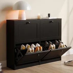Zapatero Negro 105x24x80cm para Organizar Calzado