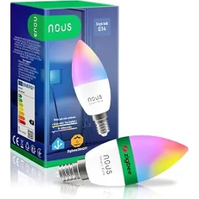 Bombilla inteligente E14 ZigBee RGB NOUS P4Z, 450 lm, 16M colores
