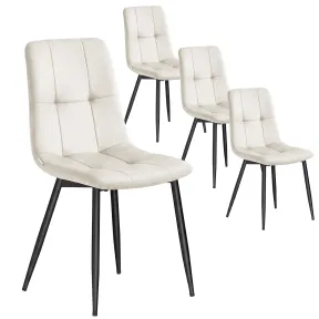 Juego de 4 sillas VASAGLE de terciopelo con patas ajustables