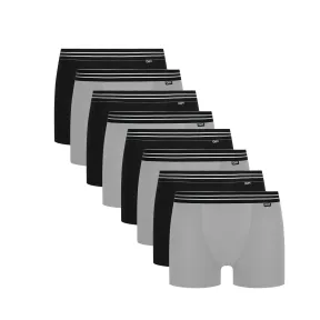 Pack de 8 Boxers Hombre Negro Ecodim Coton Stretch Confortable