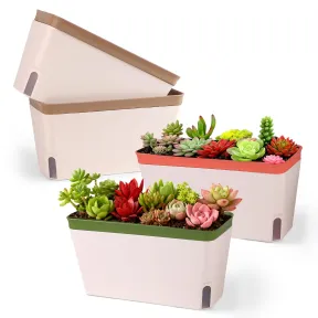 Maceta Rectángulo de Autorriego con Ventana y Drenaje 27cm