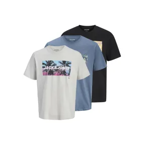 Tee de Hombre Jjindiana Crew Neck 3Pk de JACK & JONES