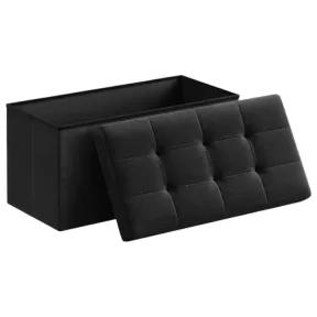 Taburete Plegable y Baúl de Almacenaje, Soporta 300 kg