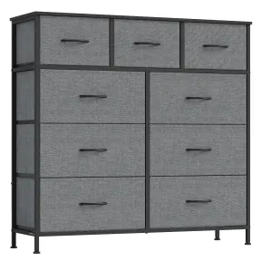 Cómoda BELLAH de 9 Cajones en Acero Gris Pizarra