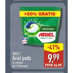 Ariel 35 lavados en pods