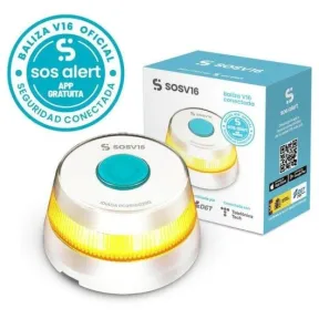 Baliza LED SOSV16 GPS Homologada DGT 1km Conectividad 12 Años
