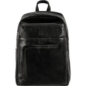 Mochila Negra de Cuero Time Resistance para Portátil A4