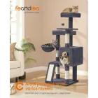 Torre para gatos Feandrea con rascador y plataformas, 136cm