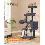 Torre para gatos Feandrea con rascador y plataformas, 136cm