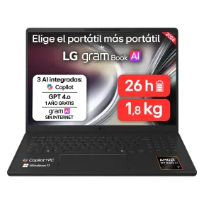 Portátil LG gram 16" Ryzen AI 7, 32GB RAM, 1.8 kg