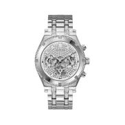 Reloj cronógrafo plateado de acero reciclado - GUESS
