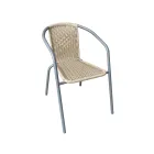 Silla bistro de acero y ratan oro natural, GARDENSTAR.