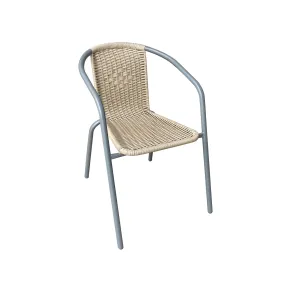 Silla bistro de acero y ratan oro natural, GARDENSTAR.